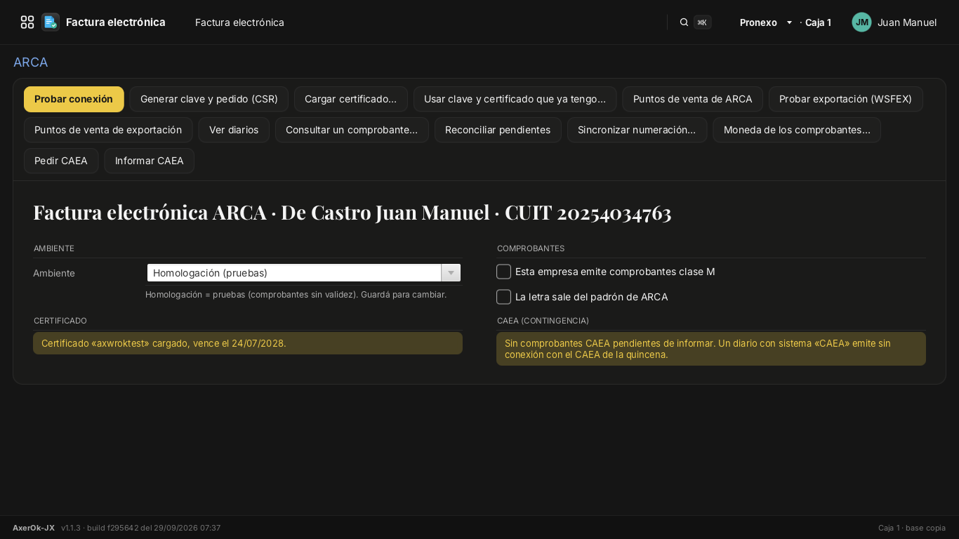 ARCA · Factura electrónica