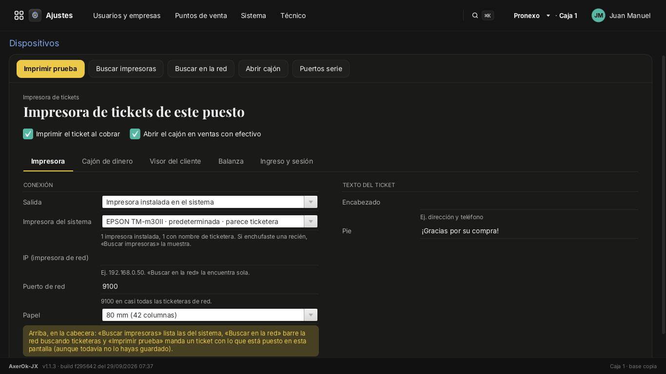 Configuración de dispositivos del puesto